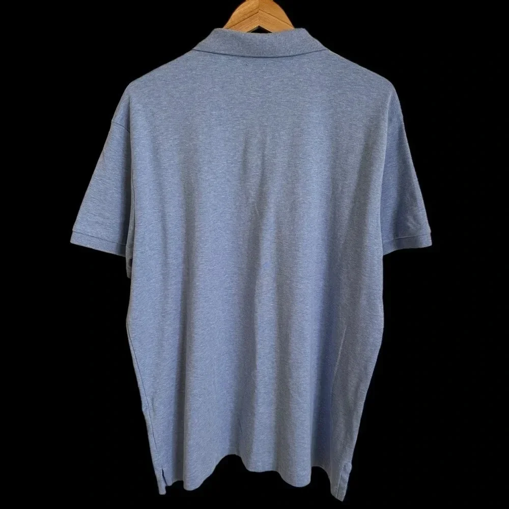 Polo Ralph Lauren Men’s XL Blue Cotton Knit Shirt Custom Slim Fit Casual Church‎